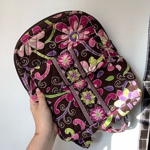 Vera Bradley purple + brown floral backpack